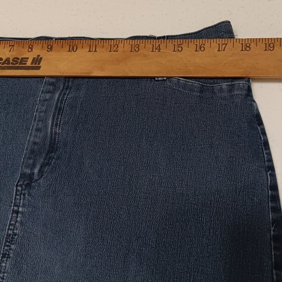 Lee Rider Denim Skirt Straight High Waist Women 16M Modified 35x28 Mid Wash Blue - Picture 9 of 12